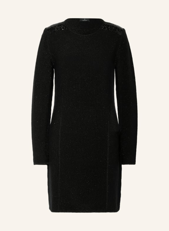 monari Knit dress with sequins and glitter thread BLACK