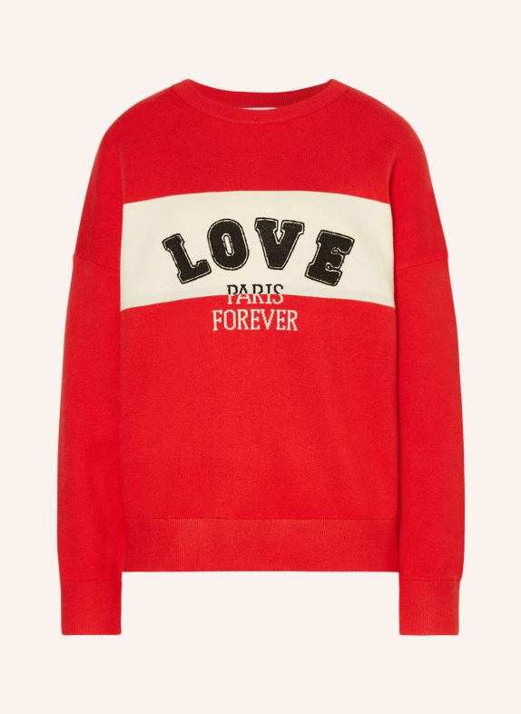 SUNCOO Sweater PASCO RED/ WHITE/ BLACK