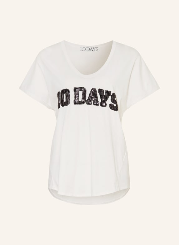 10DAYS T-shirt z cekinami ECRU
