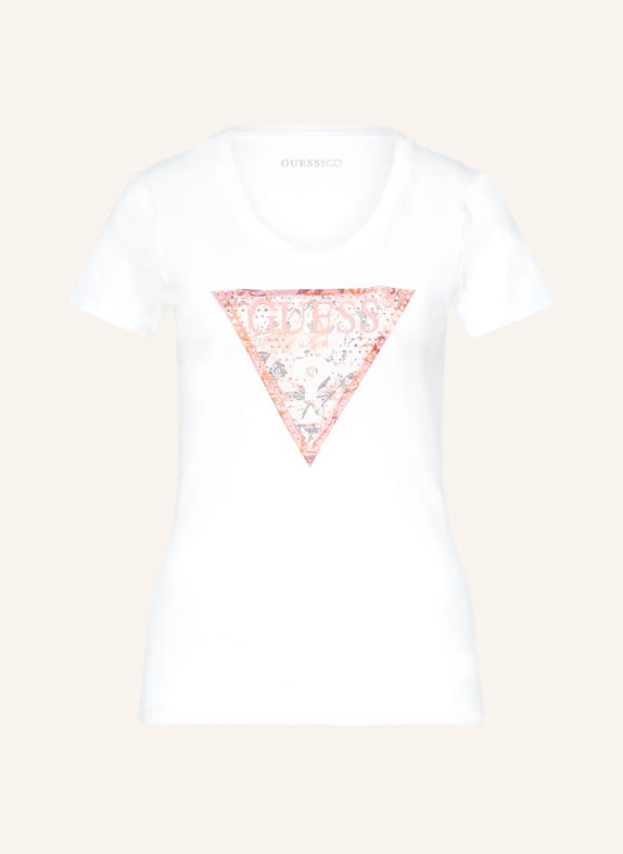 GUESS T-shirt with decorative gems WHITE