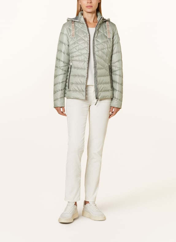 GIL BRET Quilted jacket with detachable hood OLIVE
