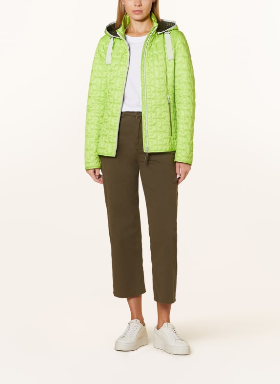 GIL BRET Quilted jacket with detachable hood LIGHT GREEN