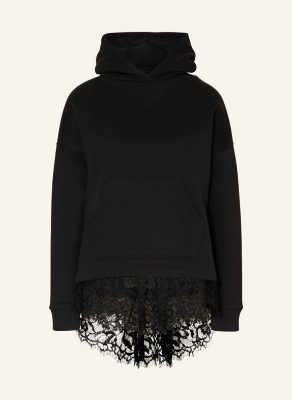 ALLSAINTS Hoodie LEE mit Spitze SCHWARZ