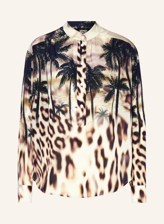 yippie hippie Shirt blouse in satin BEIGE/ BROWN/ BLACK