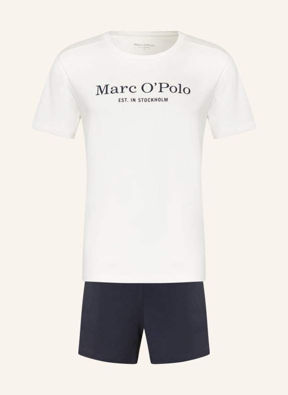 Marc O'Polo Pyžamo se šortkami TMAVĚ MODRÁ/ BÍLÁ