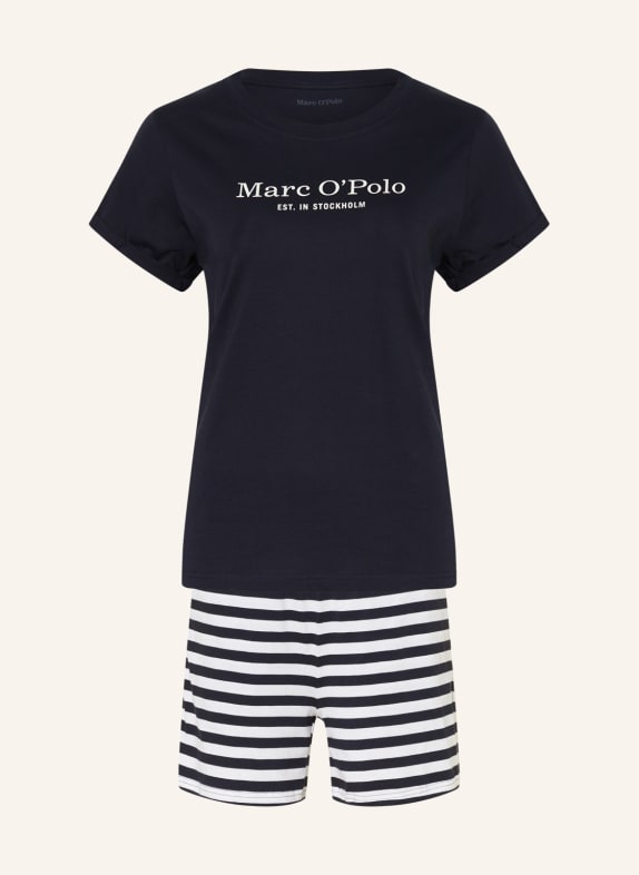 Marc O'Polo Pyžamo se šortkami TMAVĚ MODRÁ/ BÍLÁ