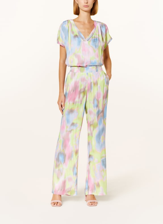 BEAUMONT Wide leg trousers ZOYA LIGHT BLUE / LIGHT GREEN / PINK