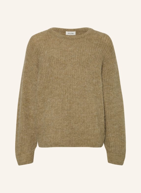 American Vintage Sweter z dodatkiem alpaki OLIWKOWY