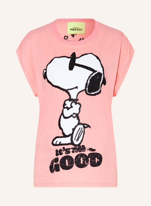 FrogBox T-shirt z obszyciem ozdobnymi kamykami RÓŻOWY