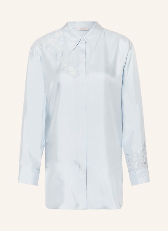 DOROTHEE SCHUMACHER Shirt blouse made of silk with lace LIGHT BLUE