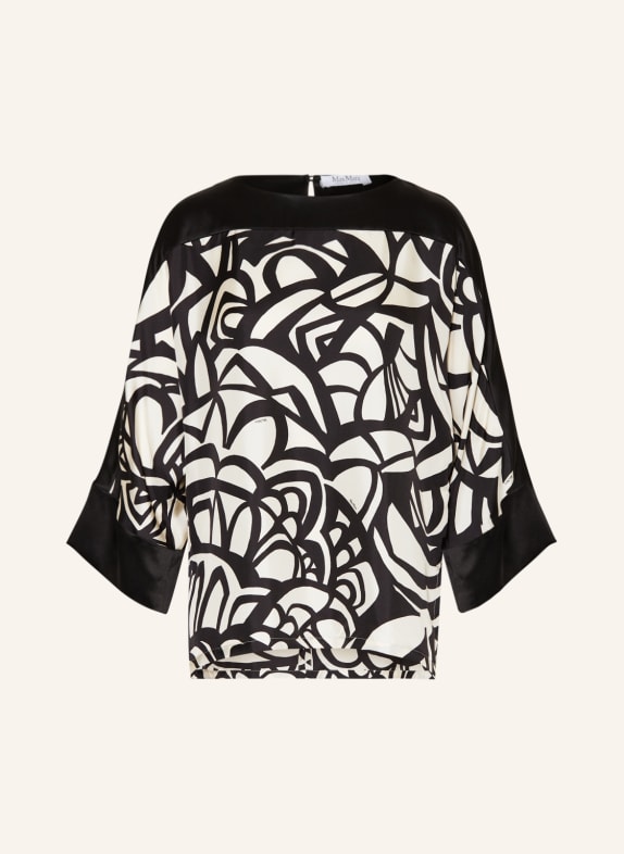 Max Mara Shirt blouse QUAGLIA in silk BLACK/ CREAM