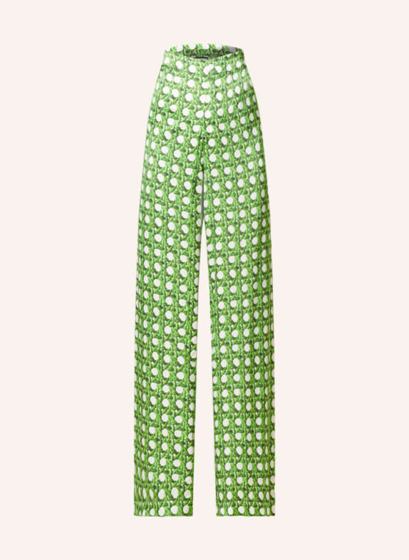 SEM PER LEI Wide leg trousers GREEN/ WHITE