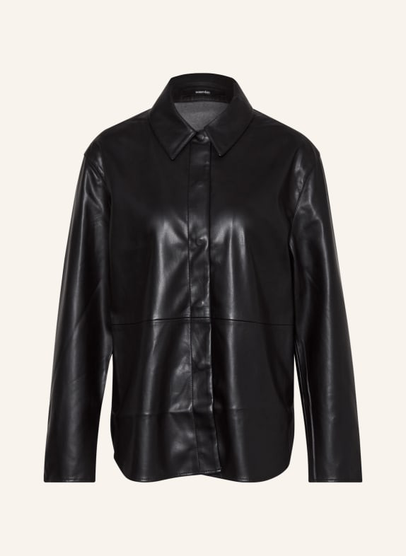 someday Shirt blouse ZANNIKA in leather look BLACK
