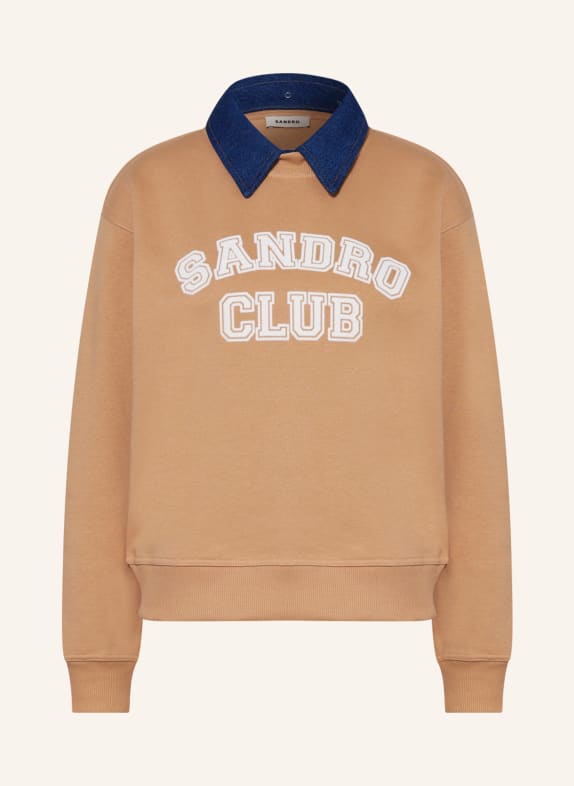 SANDRO Sweatshirt CAMEL/ WEISS