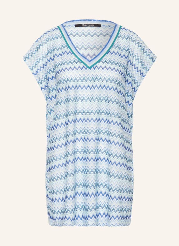 MARC AUREL Shirt blouse with glitter thread LIGHT BLUE/ BLUE/ GREEN