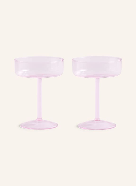 HAY Set of 2 champagne glasses TINT LIGHT PINK