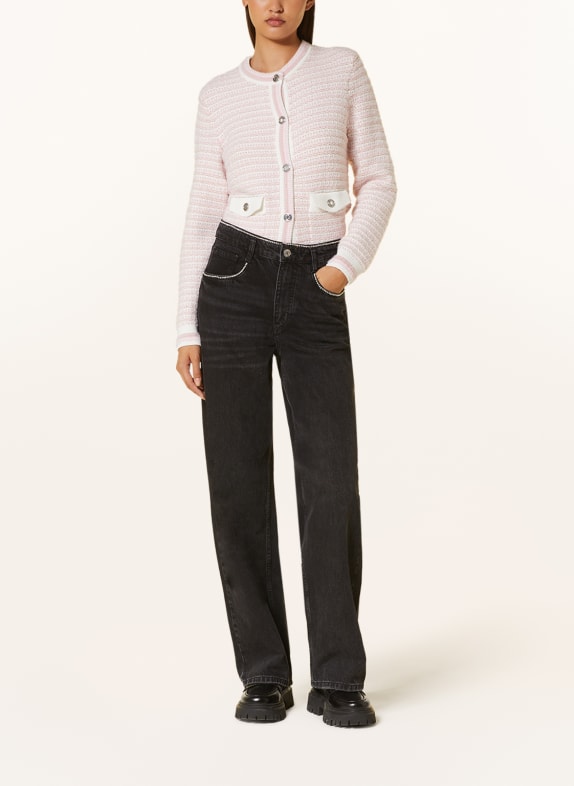 maje Straight Jeans mit Schmucksteinen