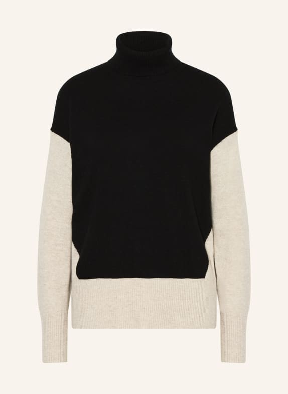 REISS Turtleneck sweater ALEXIS BLACK/ LIGHT BROWN