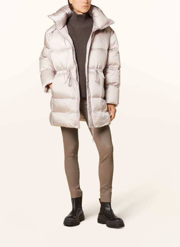 Calvin Klein Péřová bunda s odnímatelnou kapucí ČERNOŠEDÁ