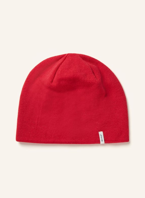 DEVOLD Hat made of merino wool RED