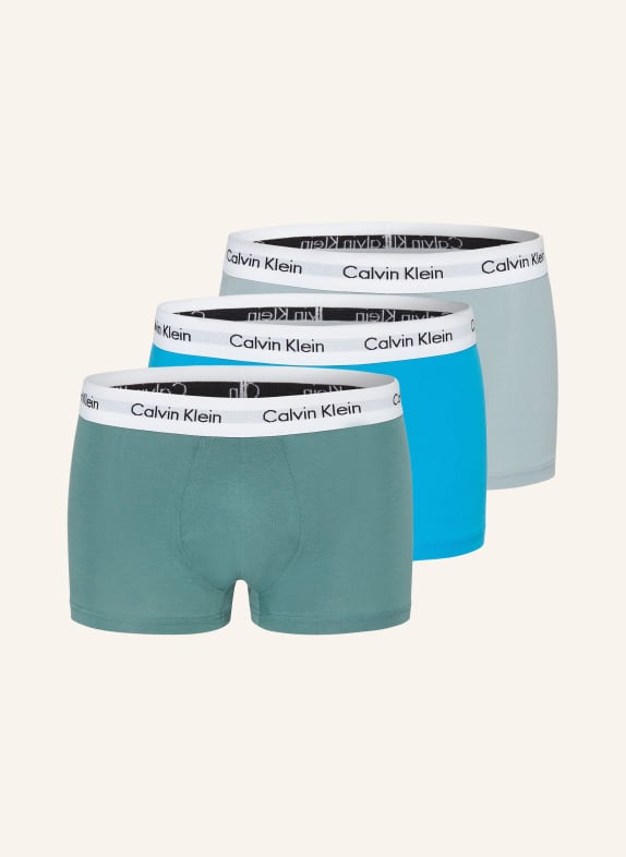 Calvin Klein 3er-Pack Boxershorts COTTON STRETCH TÜRKIS/ BLAUGRAU/ HELLGRÜN