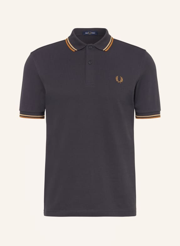 FRED PERRY Piqué poloshirt M3600 straight fit DARK GRAY/ BEIGE