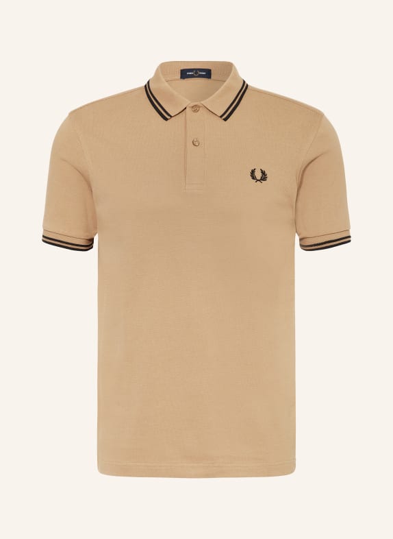 FRED PERRY Piqué poloshirt M3600 straight fit BEIGE/ BLACK