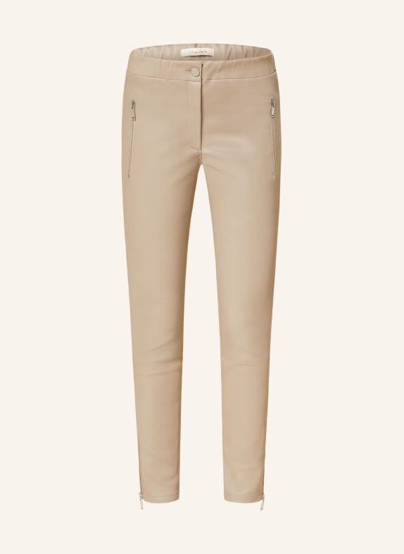 lilienfels 7/8 leather trousers TAUPE