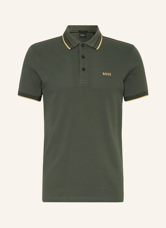 BOSS Piqué polo shirt PADDY CURVED regular fit OLIVE
