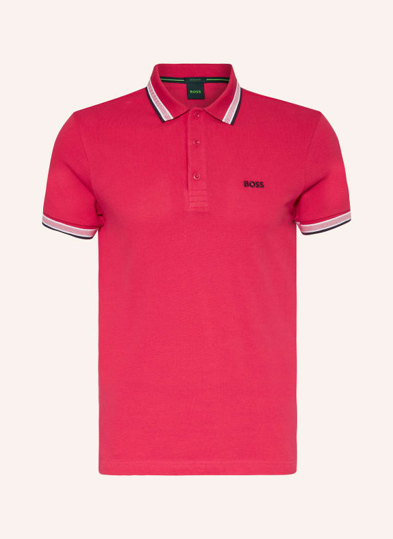BOSS Piqué polo shirt PADDY CURVED regular fit PINK