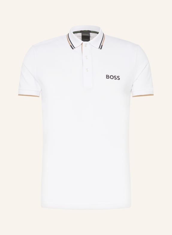 BOSS Piqué-Poloshirt PADDY Regular Fit WEISS/ BEIGE