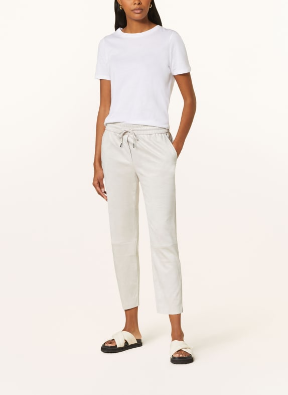 Juvia Joggingbroek in leerlook CRÈME