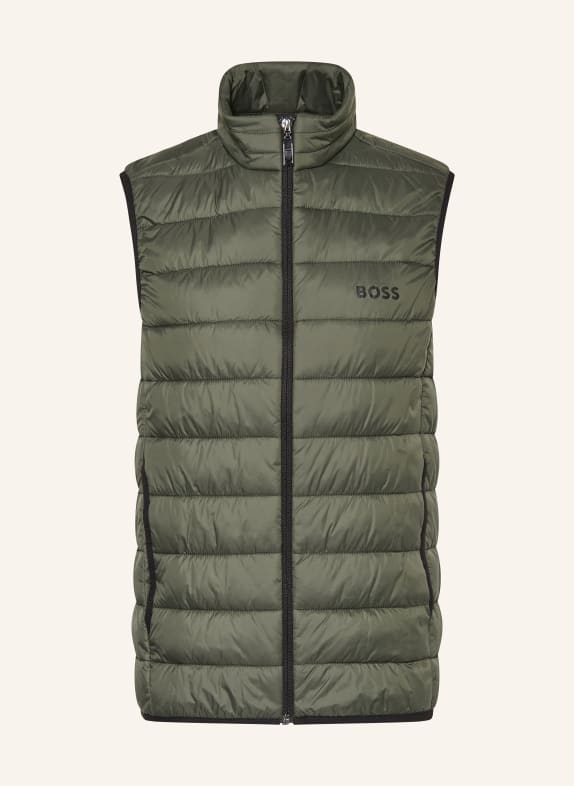 BOSS Quilted vest THOR DARK GREEN
