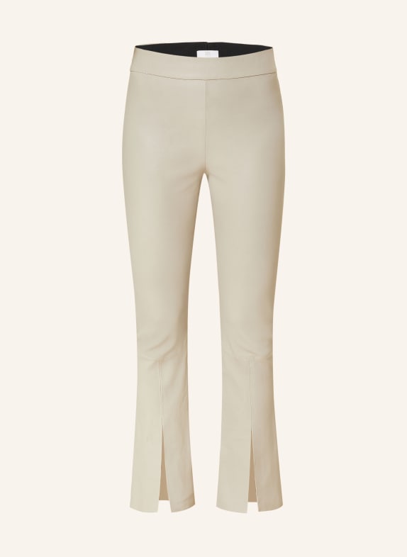 RIANI Leather trousers BEIGE