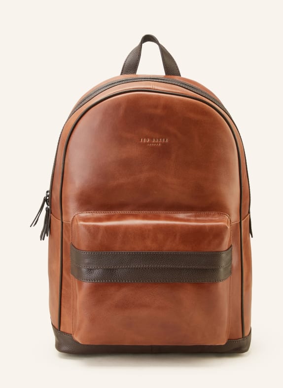 TED BAKER Backpack RAYTON with laptop compartment BROWN/ DARK BROWN