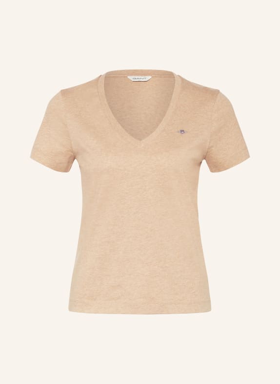 GANT T-Shirt HELLBRAUN