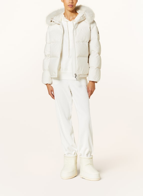 MONCLER Down jacket MINO with detachable real fur WHITE