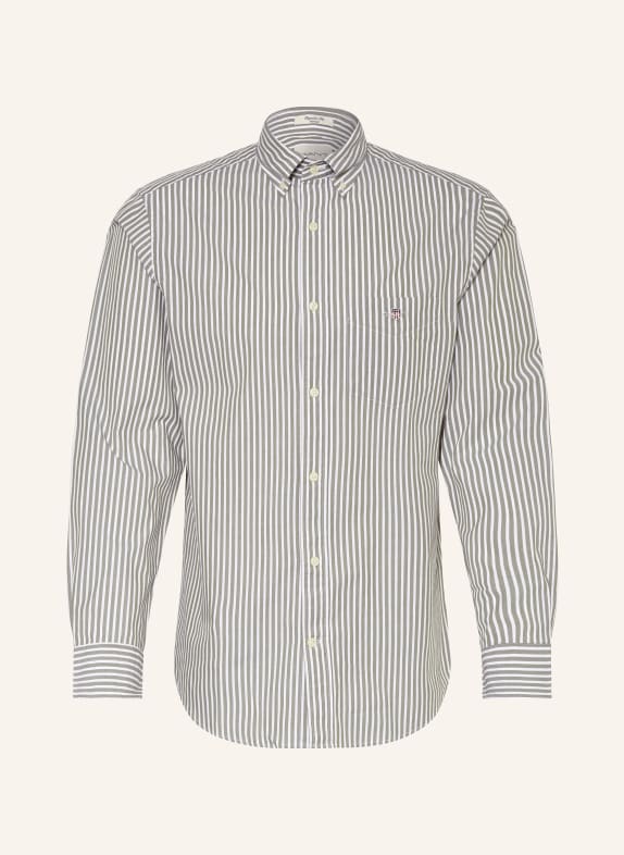 GANT Hemd Regular Fit DUNKELGRÜN/ WEISS