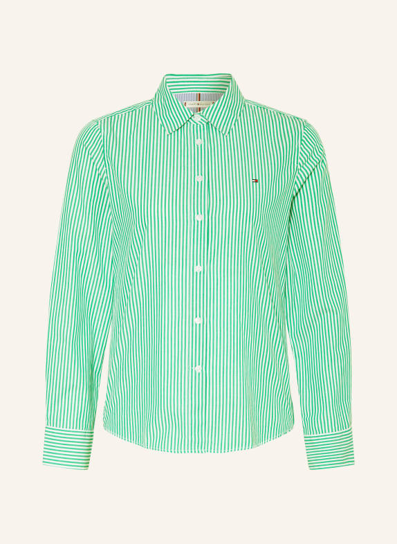 TOMMY HILFIGER Shirt blouse GREEN/ WHITE