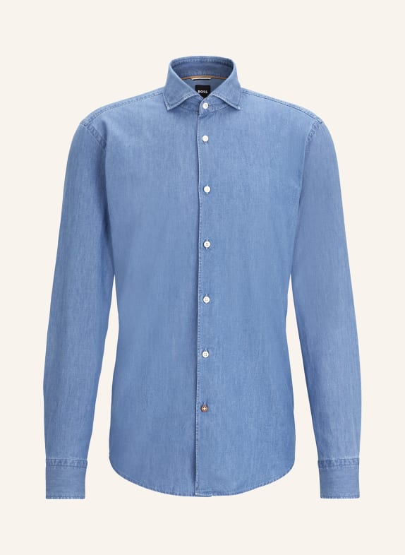 BOSS Shirt HANK casual fit in denim look BLUE