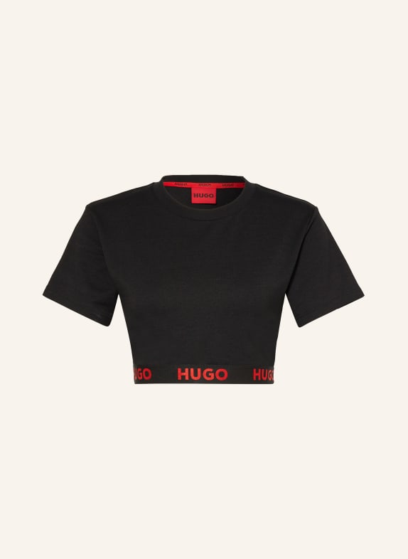 HUGO Lounge-Shirt SCHWARZ/ ROT