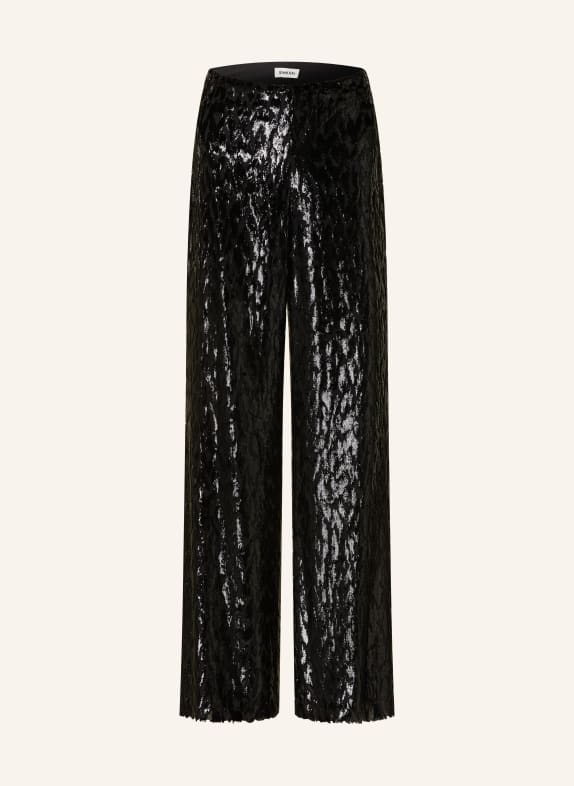 SIMKHAI Wide leg trousers SHIVON with silk and glitter thread BLACK