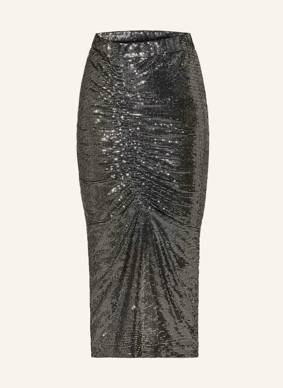 ESSENTIEL ANTWERP Skirt ESPARKLING with sequins BLACK/ SILVER