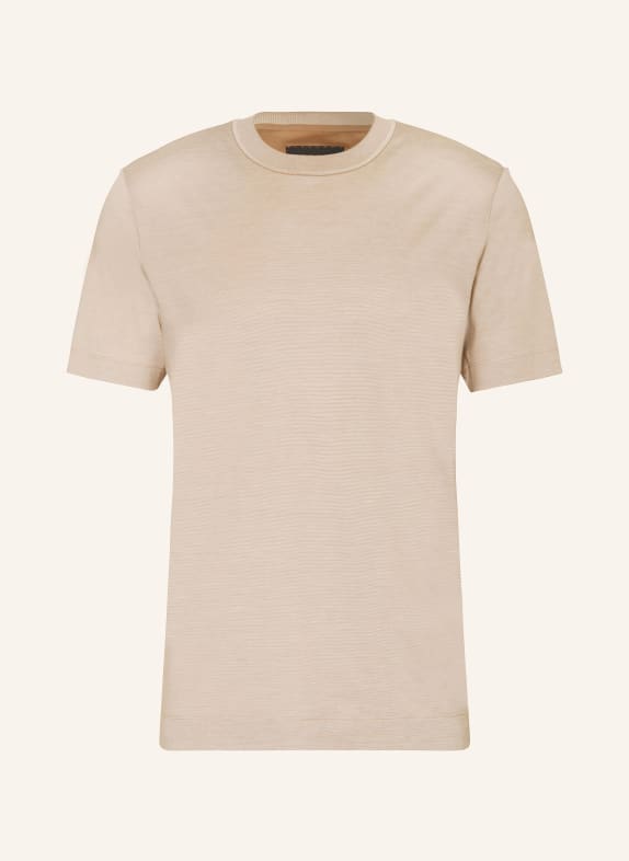 BOSS T-shirt TESAR with silk BROWN