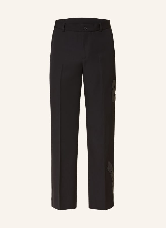 Off-White Suit trousers regular fit with tuxedo stripe BLACK