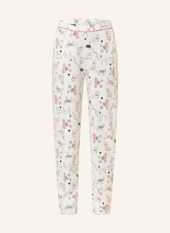 CALIDA Pajama pants FAVOURITES DOG WHITE/ BEIGE/ LIGHT RED