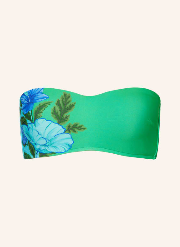 SEAFOLLY Bandeau bikini top GARDEN PARTY GREEN/ BLUE/ TURQUOISE