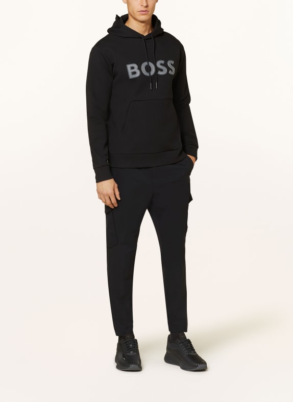 BOSS Cargohose im Jogging-Stil URBANEX Tapered Fit SCHWARZ