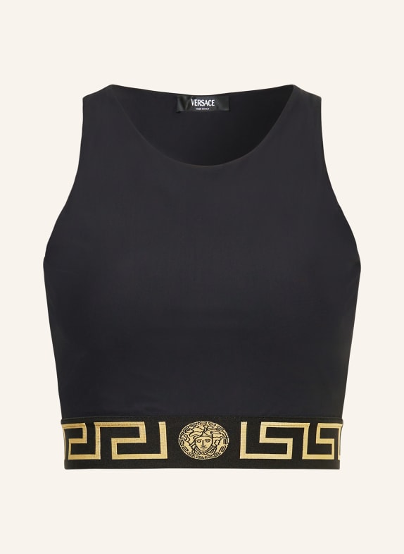 VERSACE Cropped top with cut-out BLACK