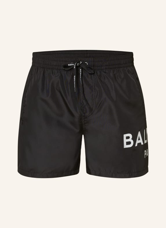 BALMAIN Swim shorts BLACK/ WHITE